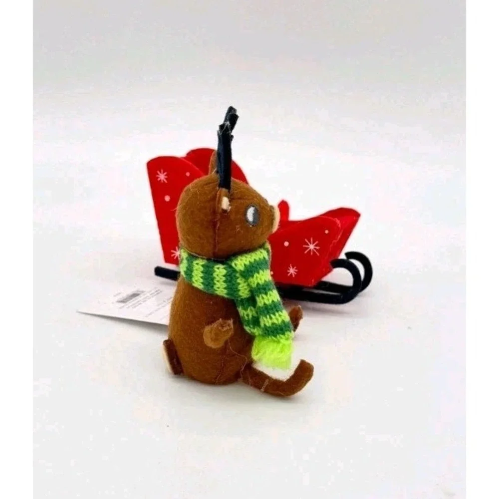 2024 Target Wondershop Felt Reindeer & Sleigh Duo Christmas Figurine
